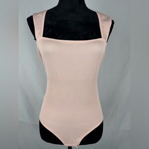 TEMU Light Pink Square Neck Bodysuit